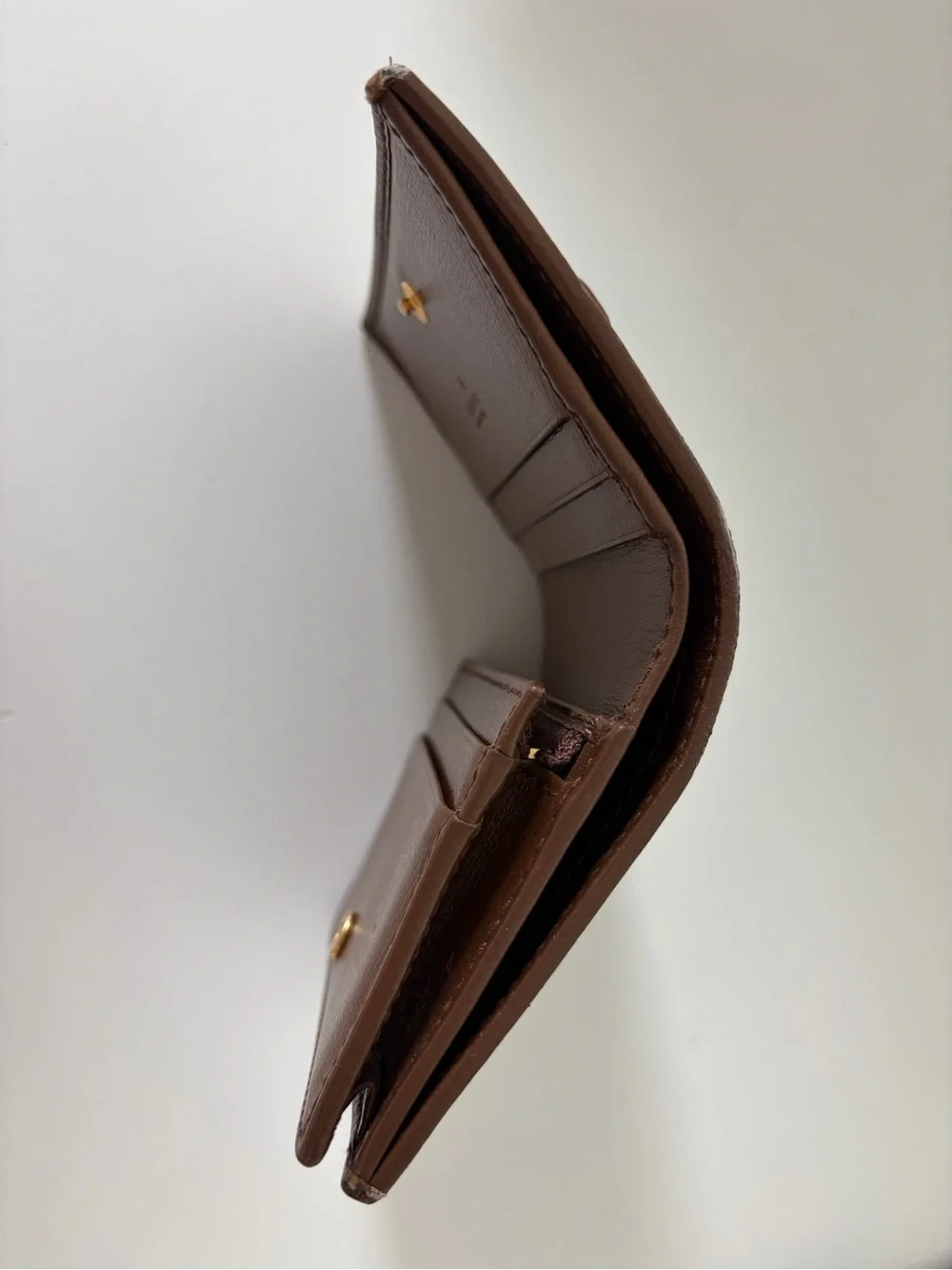 Gucci Beige GG Supreme Canvas Wallet with Brown Leather and Gold Horsebit - Picture 3 of 6